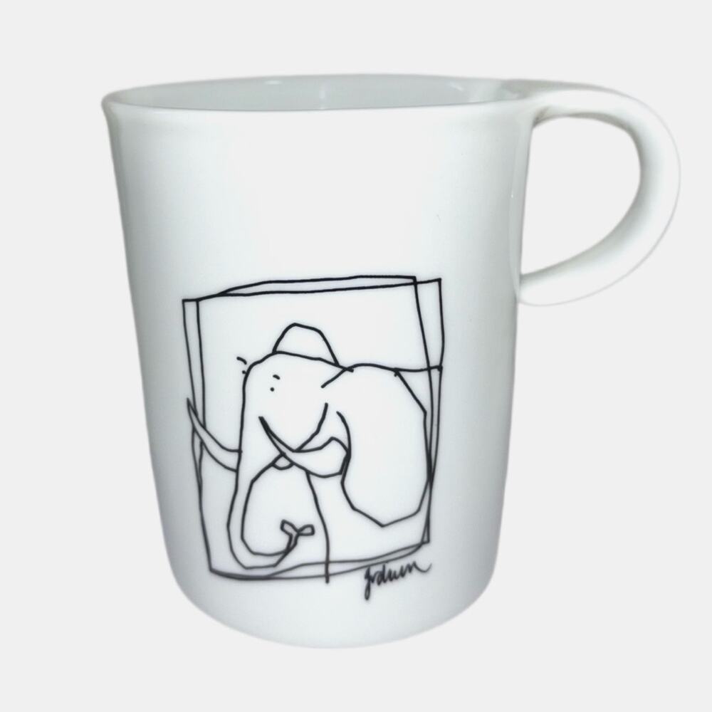 Bonapart Elephant mug Sweet Animal Espresso Cup Porcelain, Belgium White Black